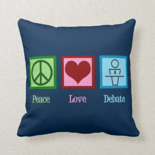 Peace Love Debat Team Kussen
