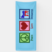 Peace Love Democraat Spandoek (Verticaal)