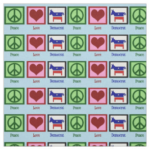 Peace Love Democraat Stof
