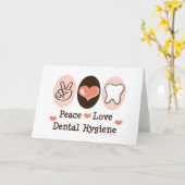 Peace Love Dental Hygiene Carte de voeux (Fleur jaune)