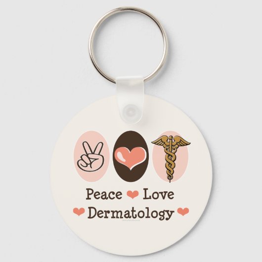 Peace Love Dermatology Sleutelhanger (Voorkant)