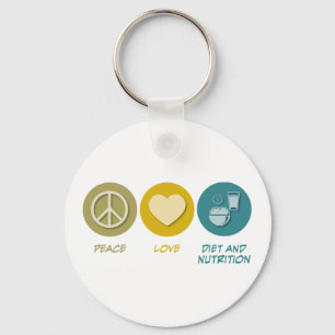 Peace Love Diet en Nutrition Sleutelhanger