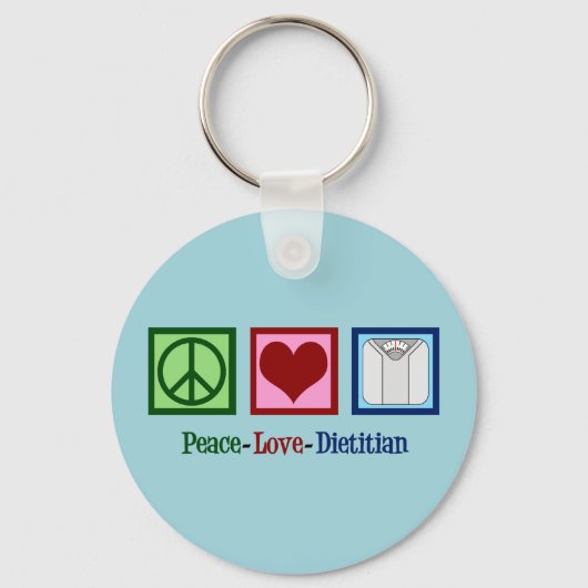 Peace Love Dietitian Sleutelhanger (Voorkant)