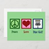 Peace Love Disk Golf Briefkaart (Voorkant / Achterkant)