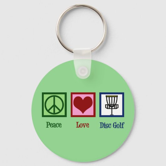 Peace Love Disk Golf Sleutelhanger (Voorkant)