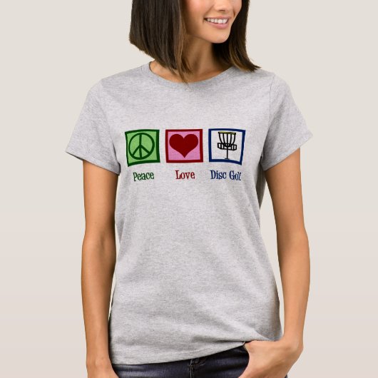 Peace Love Disk Golf T-shirt (Voorkant)
