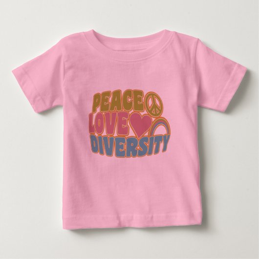 PEACE LOVE DIVERSITEIT shirt - kies stijl en kleur (Voorkant)