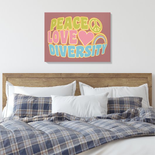 PEACE LOVE DIVERSITY impression de toile (Insitu(Chambre))