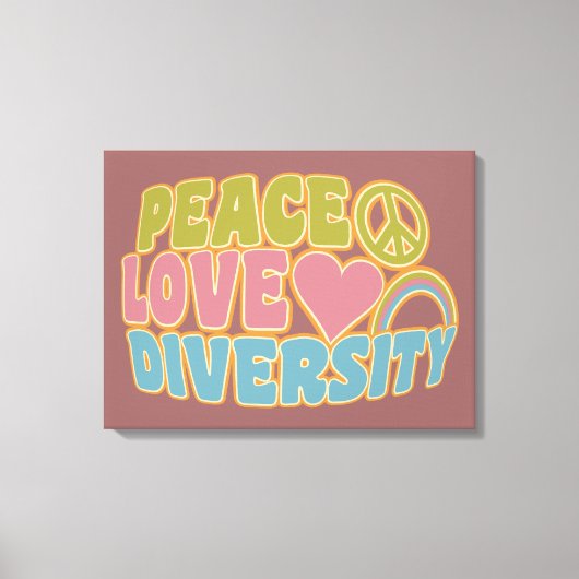 PEACE LOVE DIVERSITY impression de toile (Recto)