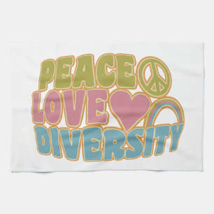 PEACE LOVE DIVERSITY serviettes de cuisine