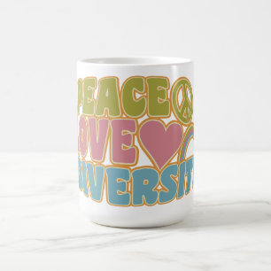PEACE LOVE DIVERSITY tasse - choisir style & coule
