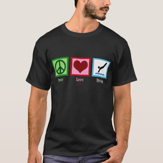 Peace Love Diving T-shirt (Voorkant)