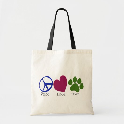 Peace Love Dogs Bag Tote Bag (Voorkant)