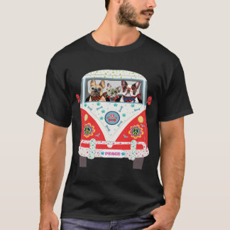 Peace Love Dogs Hippie Van French Bulldog T-shirt