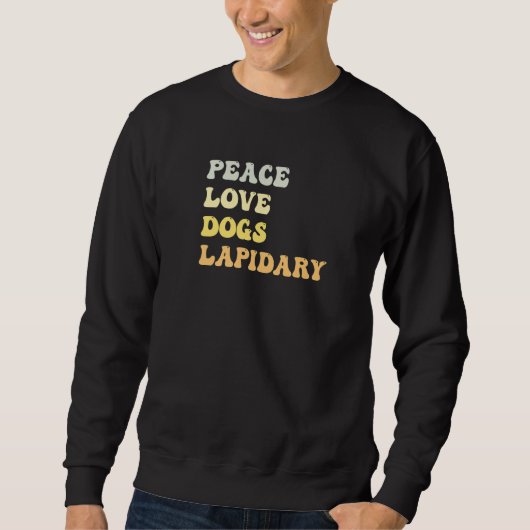 Peace Love Dogs Lapidary Retro Trui (Voorkant)
