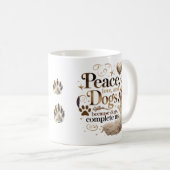 Peace, Love & Dogs Mug (Devant droit)