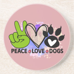 Peace Love Dogs Onderzetter – Boho Geschenk voor H
