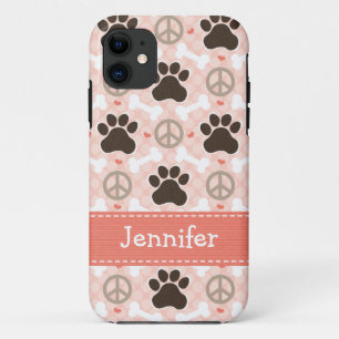 Peace Love Dogs Paw Print iPhone 11 Hoesje