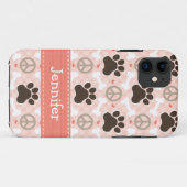 Peace Love Dogs Paw Print Case-Mate iPhone Case (Achterkant (horizontaal))