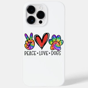 Peace Love Dogs Paws Tie Dye Rainbow Animal Rescue Case-Mate iPhone 14 Pro Max Hoesje