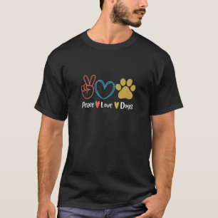 Peace Love Dogs Puppy Paw Schattige Hondenliefhebb T-shirt