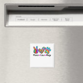 Peace Love Dogs Tie Dye Dog Paw Mam Cute Mothe Magneet (Insitu (Vaatwasser))