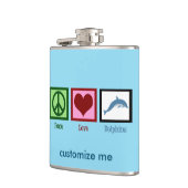 Peace Love Dolphins Custom Blue Heupfles (Links)