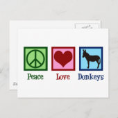 Peace Love Donkeys Briefkaart (Voorkant / Achterkant)