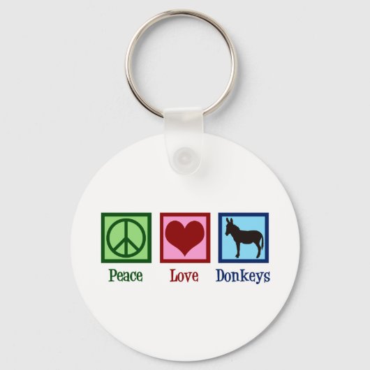 Peace Love Donkeys Sleutelhanger (Voorkant)