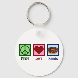 Peace Love Donuts Sleutelhanger