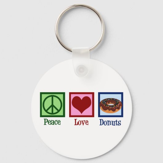 Peace Love Donuts Sleutelhanger (Voorkant)