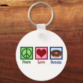 Peace Love Donuts Sleutelhanger (Voorkant)