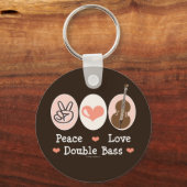 Peace Love Double Bass Sleutelhanger (Voorkant)