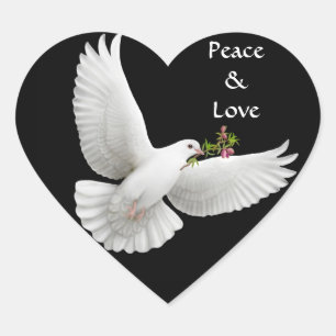  'Peace Love Dove Sticker' Hart Sticker