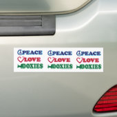 Peace-Love-Doxies- Dachsund Bumpersticker (Op auto)
