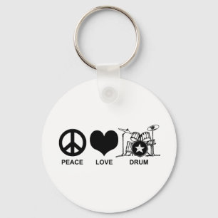 Peace Love Drum Sleutelhanger