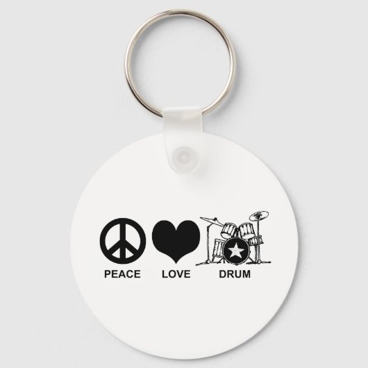 Peace Love Drum Sleutelhanger (Voorkant)