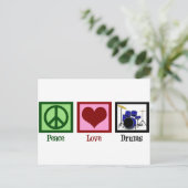 Peace Love Drums Briefkaart (Staand voorkant)