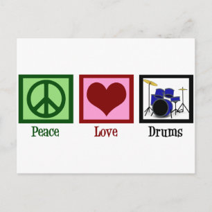 Peace Love Drums Briefkaart