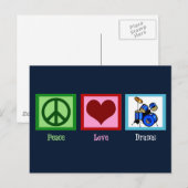 Peace Love Drums Cool Drum Set Band Briefkaart (Voorkant / Achterkant)