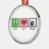 Peace Love Drums Metalen Ornament (Links)