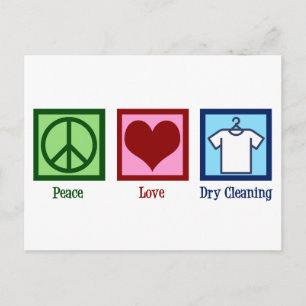 Peace Love Dry Cleaning Briefkaart
