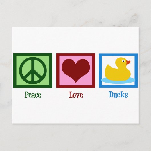 Peace Love Ducks Briefkaart (Voorkant)