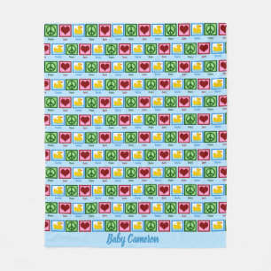Peace Love Ducks Cute Custom Baby Fleece Deken
