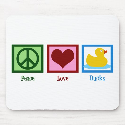 Peace Love Ducks Muismat (Voorkant)