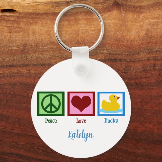 Peace Love Ducks Sleutelhanger (Voorkant)