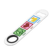 Peace Love Ducks Speed Flessenopener (Voorkant Gekanteld)