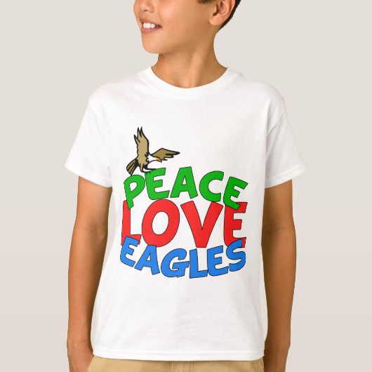 Peace Love Eagles Cool Bald Eagle Kinder T-shirt (Voorkant)