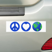 Peace Love Earth Bumpersticker (Op auto)
