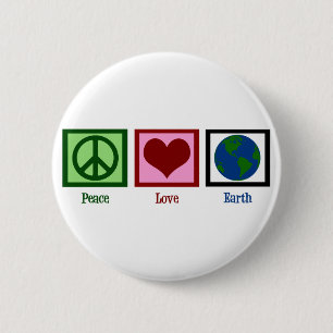 Peace Love Earth Ronde Button 5,7 Cm
